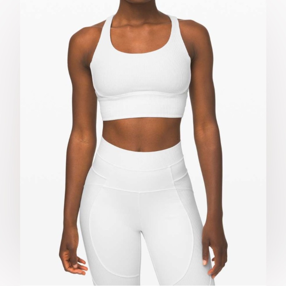 Lululemon Energy Bra *Long Line Texture White